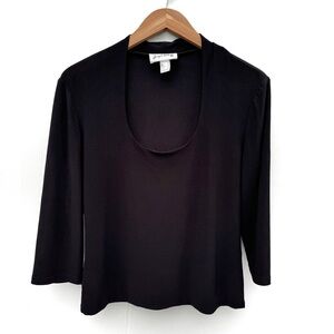 Joseph Ribkoff scoop neck size 12 Elegant Black Blouse